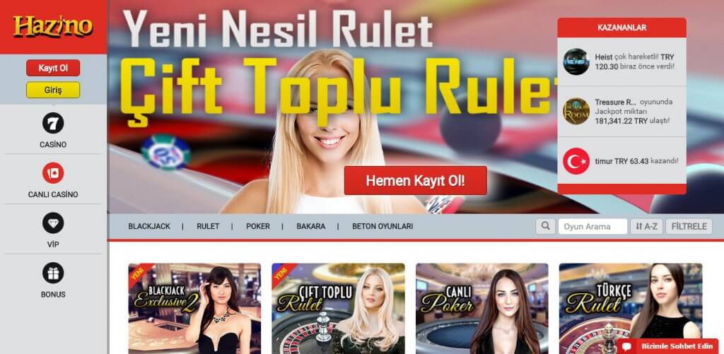 Hazino canlı casino